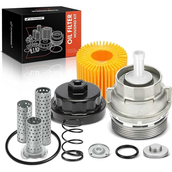 A-Premium Engine Oil Filter Cap Assembly Kit Compatible with Toyota and Lexus Vehicles - 2005-2021 - Avalon, Camry, Highlander, RAV4, Sienna, Tacoma, Venza - Replaces 15620-31060, 15643-31050