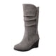 thumbnail image 2 of Zapatos de mujer, Color sólido, moda informal, gamuza, cremallera superior, tacones de cuña, cálido invierno, botas de vaquero resistentes al desgaste Wmkox8yii sa3354, 2 of 7
