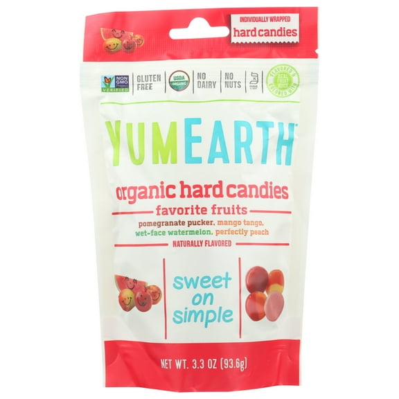 Yummy Earth - Organic Candy Drops Gluten Free Freshest Fruit Flavors , 3.3 OZ