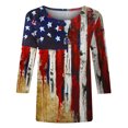 thumbnail image 4 of IROINNID 4th of July T-Shirt For Women Mid-length Blouse Casual Tops Round Neck Women Tops America Independence Day, 4 of 4