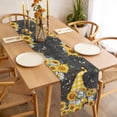 thumbnail image 3 of Gnomes Black Table Runner - 60 Inch Long, Kitchen Dining Table Runner Dresser Scarves, Yellow Sunflower Floral Bee Summer Spring Farmhouse Decor for Coffee Tables Wedding Party Banquet, 3 of 8