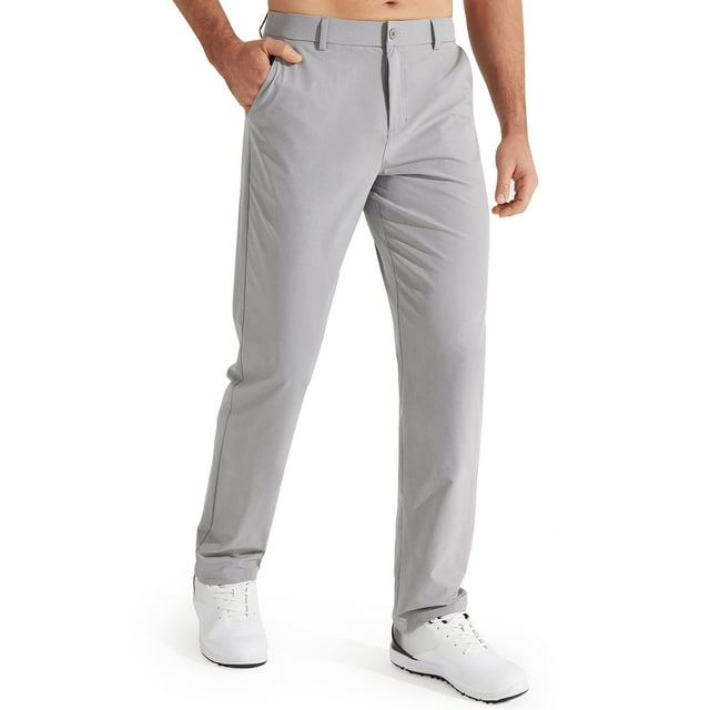 Pantalones de golf Libin Work 34 para hombre, secado rápido, gris claro, 36 de ancho x 34 de largo