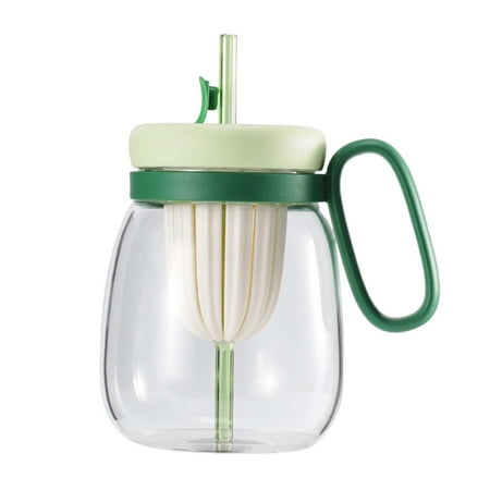 

Water Bottle with tubularis Glass Tumbler with Tea Infuser Iced Coffee DIY Drinks Smoothies Bubble Tea Cup for Smoothies for Sports Activities Picnic 850ml Green