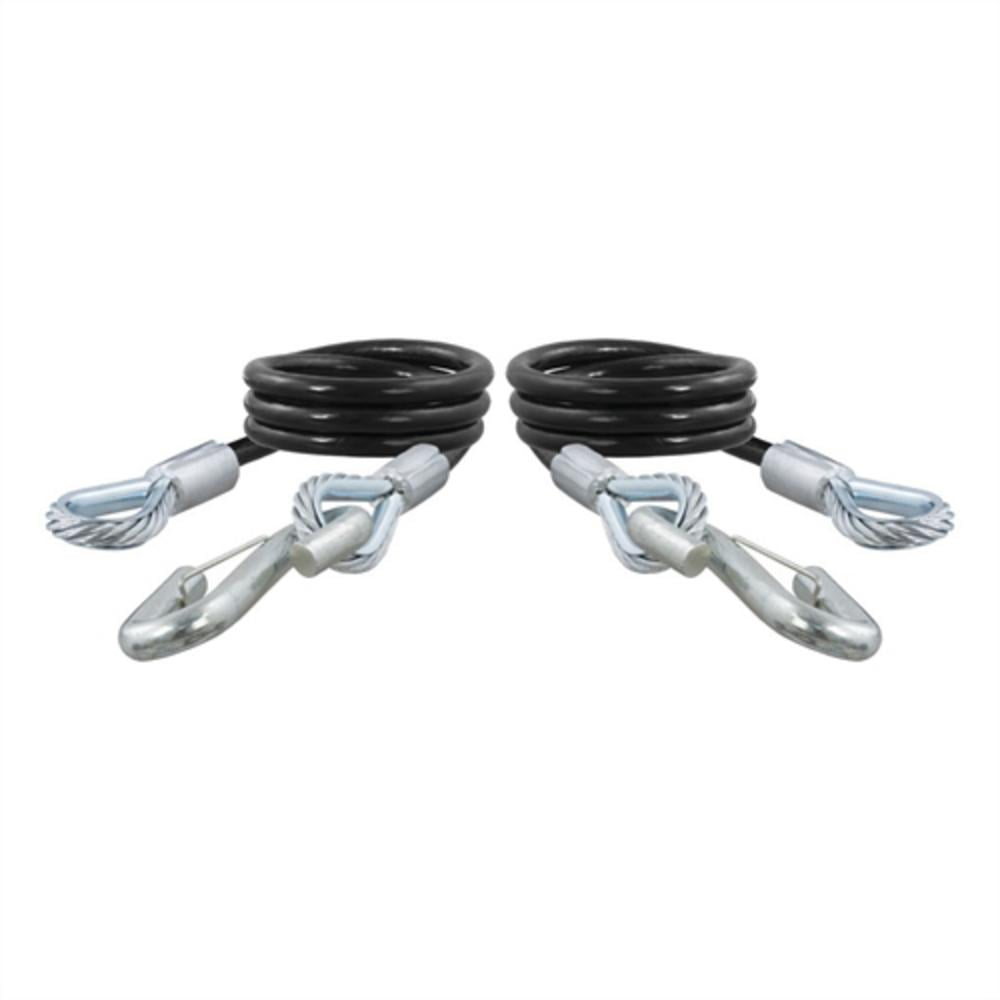 CURT 80176 44Inch VinylCoated Trailer Safety Cables, 17/32In Snap
