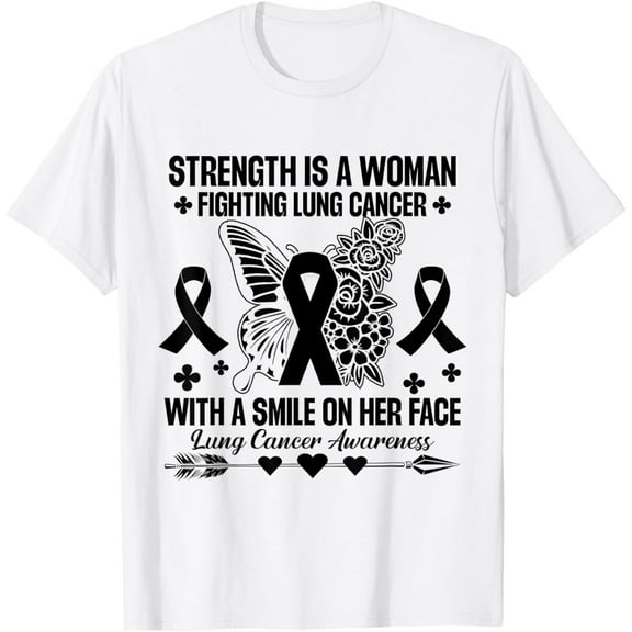 Lung Cancer Warrior Lung Cancer Awareness Women T-ShirtMen and women, White T-shirt, size: Extra large