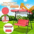 thumbnail image 2 of pdqouc Porch Swing Replacement Canopy Cover Set, Sun Shade Awning Top 142x120x18cm and Seat Cover 150x150x10cm, for Outdoor Garden Patio Yard, Easy Install, 2 of 9