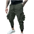 thumbnail image 1 of Jgppe Men's Cargo Pants with Large Zipper Pockets Lightweight Stretch Elastic Waist Drawstring Slim Hiking Pants, 1 of 6