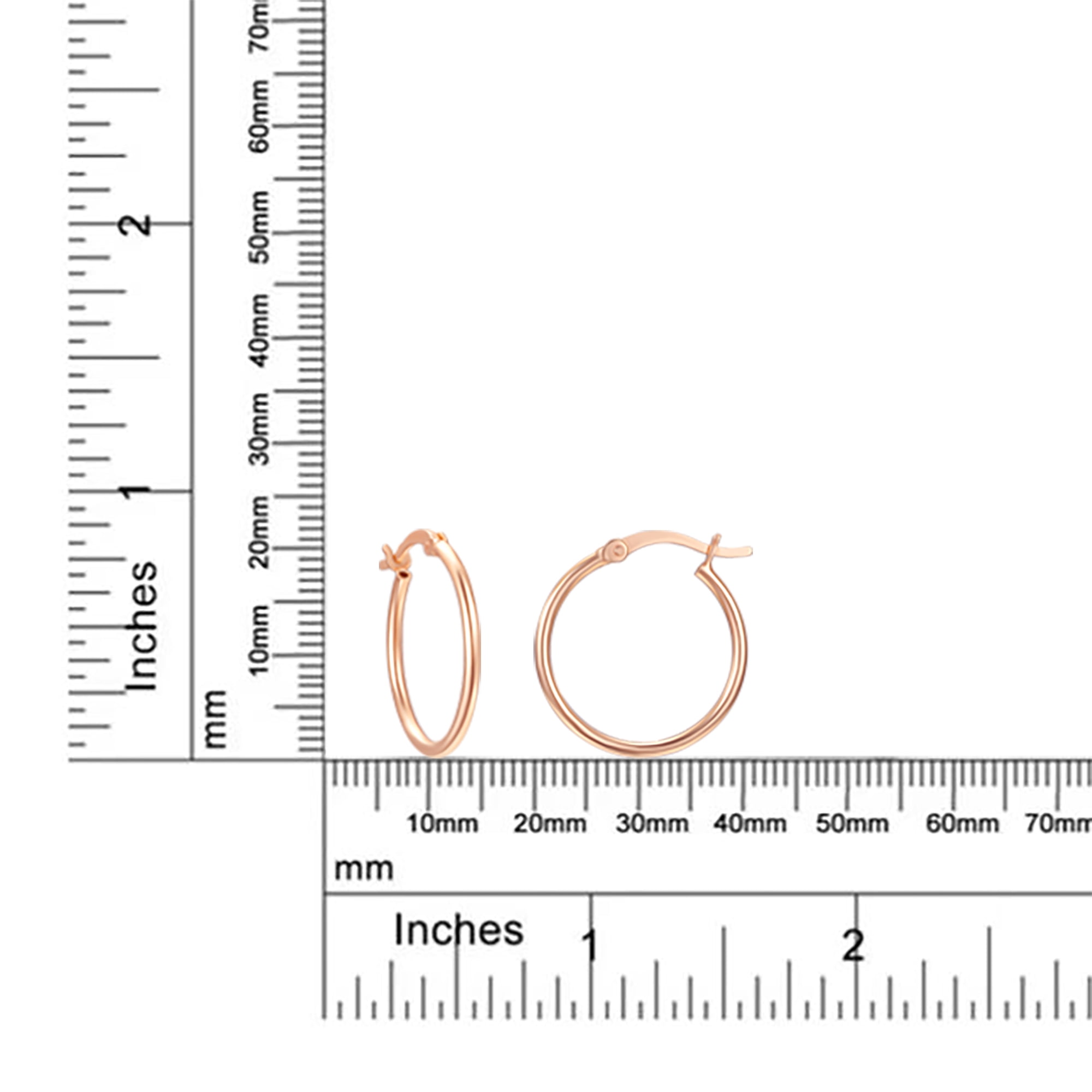 Brilliance Fine Jewelry 3 Tone Hoop Earring Set in 14K Rose Gold/Gold Plated Sterling Silver 20MM