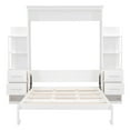 thumbnail image 5 of Murphy Bed Queen with LED Lights, Wall Bed with Shelves and Drawers, Wood Bed Frame with Storage, 750LBS Weight Capacity, White, 5 of 9