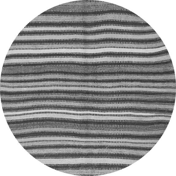 Ahgly Company Indoor Round Abstract Gray Contemporary Area Rugs, 3' Round