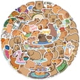 thumbnail image 1 of Calcomanías de grafitis de vinilo impermeables con forma de capibara, 50 unidades, 1 of 5