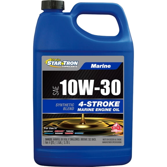 Star brite Star Tron Synthetic Blend 10W-30 Marine Engine Oil – 4-Stroke Oil for Outboards & Inboards – Superior Corrosion Protection, FC-W Certified – For Honda, Yamaha, Mercury, Suzuki & More