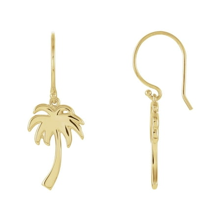 Bonyak Jewelry Pee Palm Tree Earrings In 14k Yellow Gold Pee Palm Tree Earrings In 14k Yellow Gold