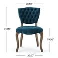 thumbnail image 6 of GZXS Contemporary Upholstered Dining Chairs Set of 2, Accent Velvet Side Chairs with Wood Legs, Tufted Seat & Back, Elegant Armless Kitchen & Dining Room Chairs, Dark Teal, 6 of 10