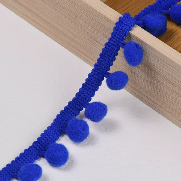 Namzi 20 Yards Pom Fringe Trim,Mini Ball Tassel,0.98inch Wide Soft Pompom Fringed Ribbon,E23