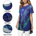 thumbnail image 6 of Summer Short Sleeve Tunic Tops for Women High Low Hem Vintage Print Shirts Loose Pullover T-shirt Ladies Plus Size Round Neck Blouse Tee, 6 of 6