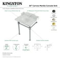 thumbnail image 4 of Kingston Brass LMS30MOQ0 Viceroy 30" Carrara Marble Console Sink with Stainless Steel Legs (8-Inch, 3-Hole), Carrara Marble White/Matte Black, 4 of 5