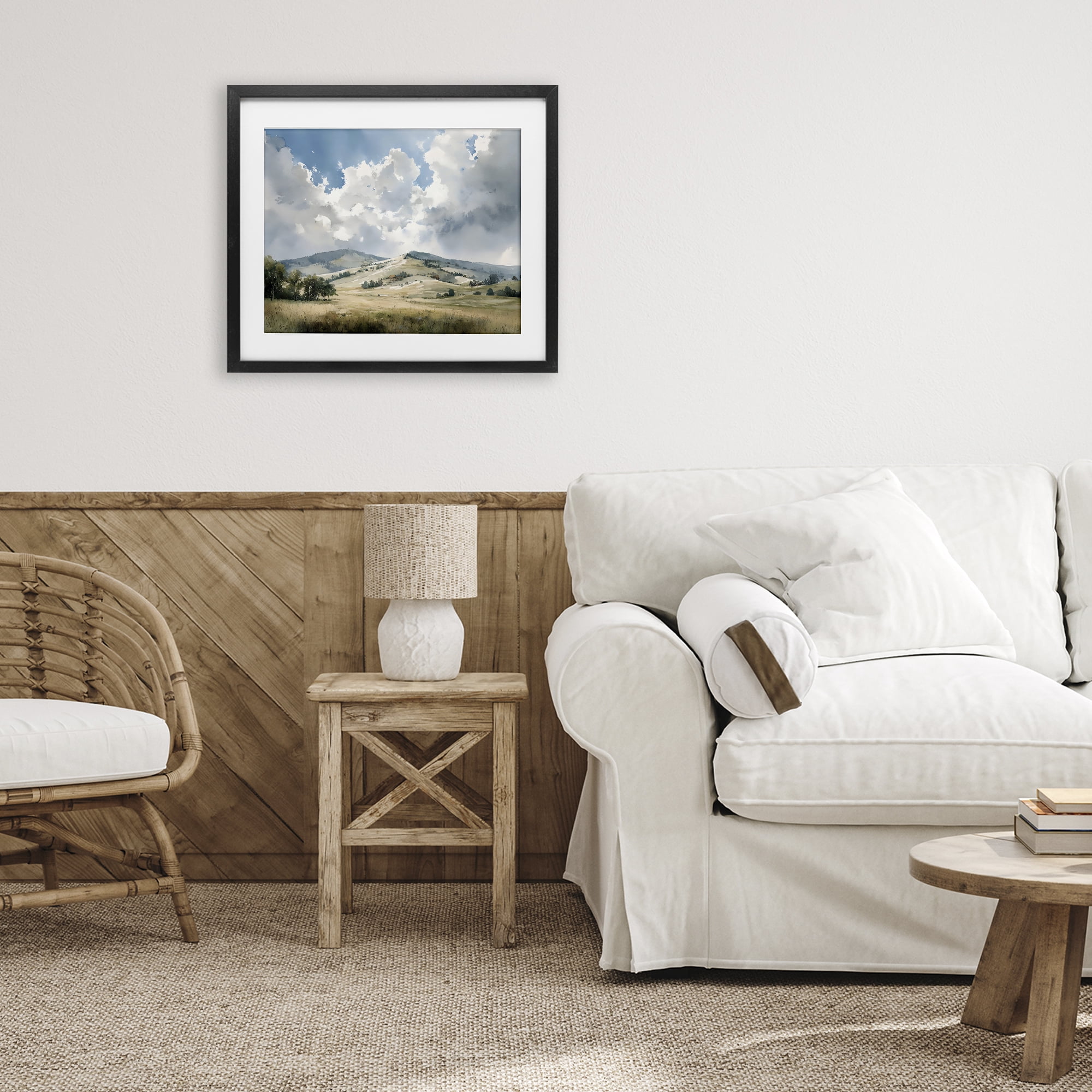 Stupell Industries Tranquil Hills Meadow Black Framed Print Under Glass, design by Franklyn Gregory
