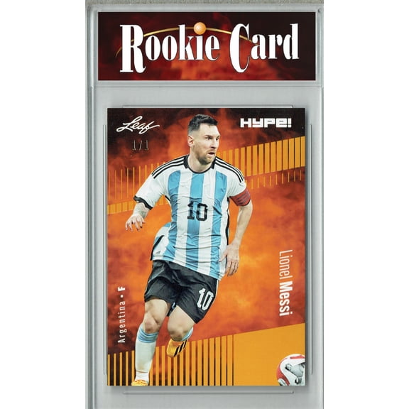 Certified Mint  Lionel Messi 2023 Leaf HYPE! #130 Gold Blank Back #1/1 Rare Trading Card