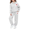 thumbnail image 4 of Back To School Girls 2 Piece Sweatsuit Set Hoodie Sweatshirt and Sweatpants for Girls Tracksuit Athletic Clothes for Kids, 4 of 4