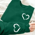 thumbnail image 4 of Fznquz Cute Womens Crewneck Sweatshirt Valentine Day Pullover Oversized Love Heart Graphic Green Trendy Lightweight Blouses L, 4 of 7