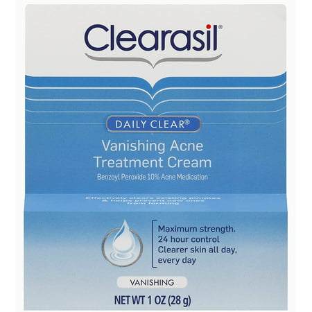Clearasil Stubborn Acne Control 5 in 1 Spot Treatment Cream, Maximum Strength, Benzoyl Peroxide Acne Medication, Fights Blocked Pores, Pimple Size, Excess Oil, Acne Marks & Blackheads, 1 (Best Cream To Remove Pimple Marks)
