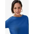 thumbnail image 2 of Jessica London Women's Plus Size Boatneck Tunic Top 3/4 Sleeve Shirt  Loose Fit, 2 of 6