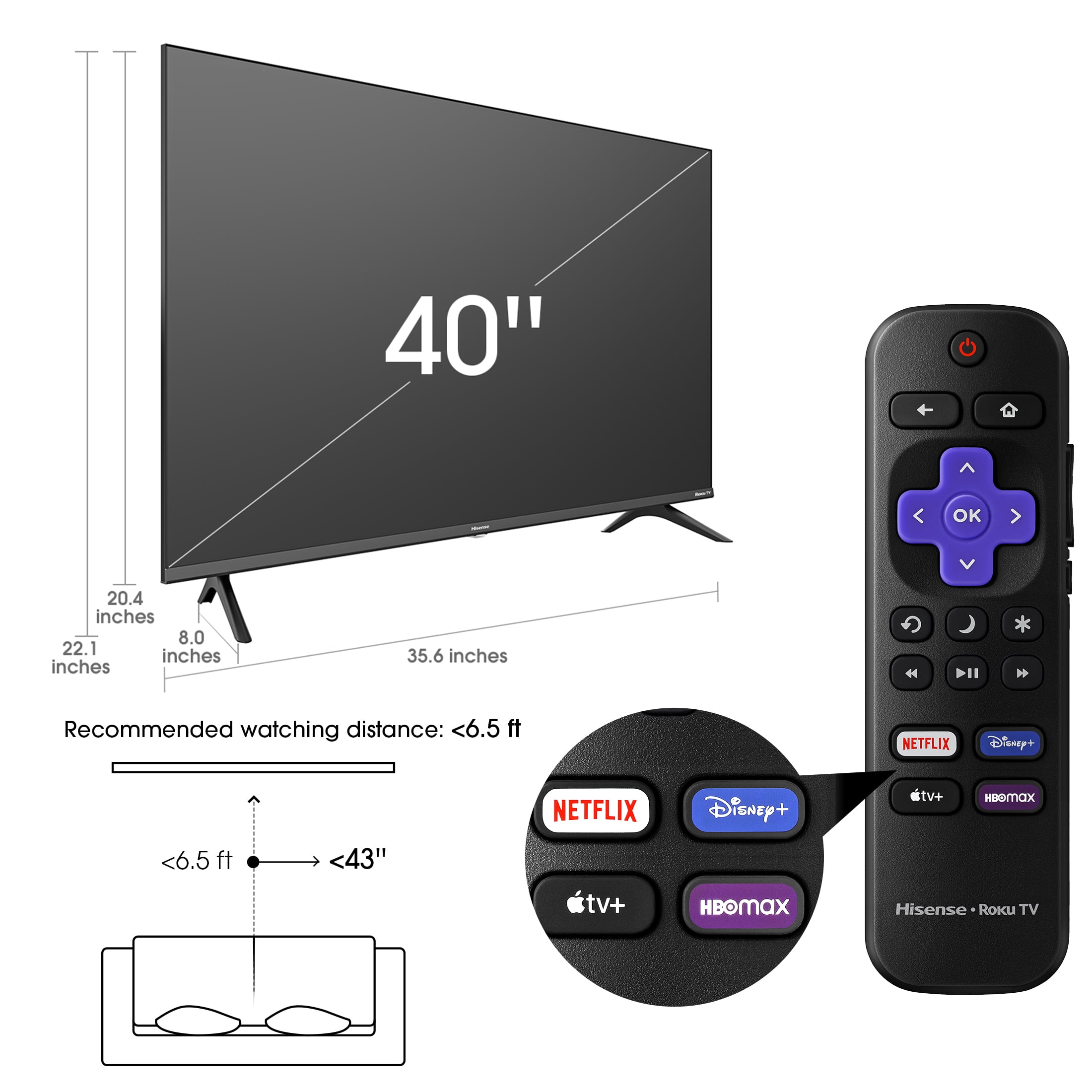 Hisense 40" FHD LED LCD Roku Smart TV H4030F Series (40H4030F1) Walmart.com