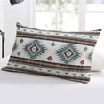 thumbnail image 5 of Turquoise Brown Throw Pillow Cover 20 x 30 Inch Decorative Pillow Cover Southwestern Stripe Western Rustic Aztec Lumbar Pillowcase Seasonal Rectangle Cushion Case for Couch Sofa Bed Living Room, 5 of 7