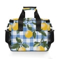 thumbnail image 7 of FORMRS Insulated Cooler Bag 24 Cans Capacity Soft Leakproof Lunch Box with Side Pockets, Light Blue Plaid, 7 of 7