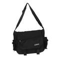 thumbnail image 3 of Bolso de hombro para mujer, de gran capacidad, moderno, de nailon, con asa superior, tipo bandolera negro, 3 of 7