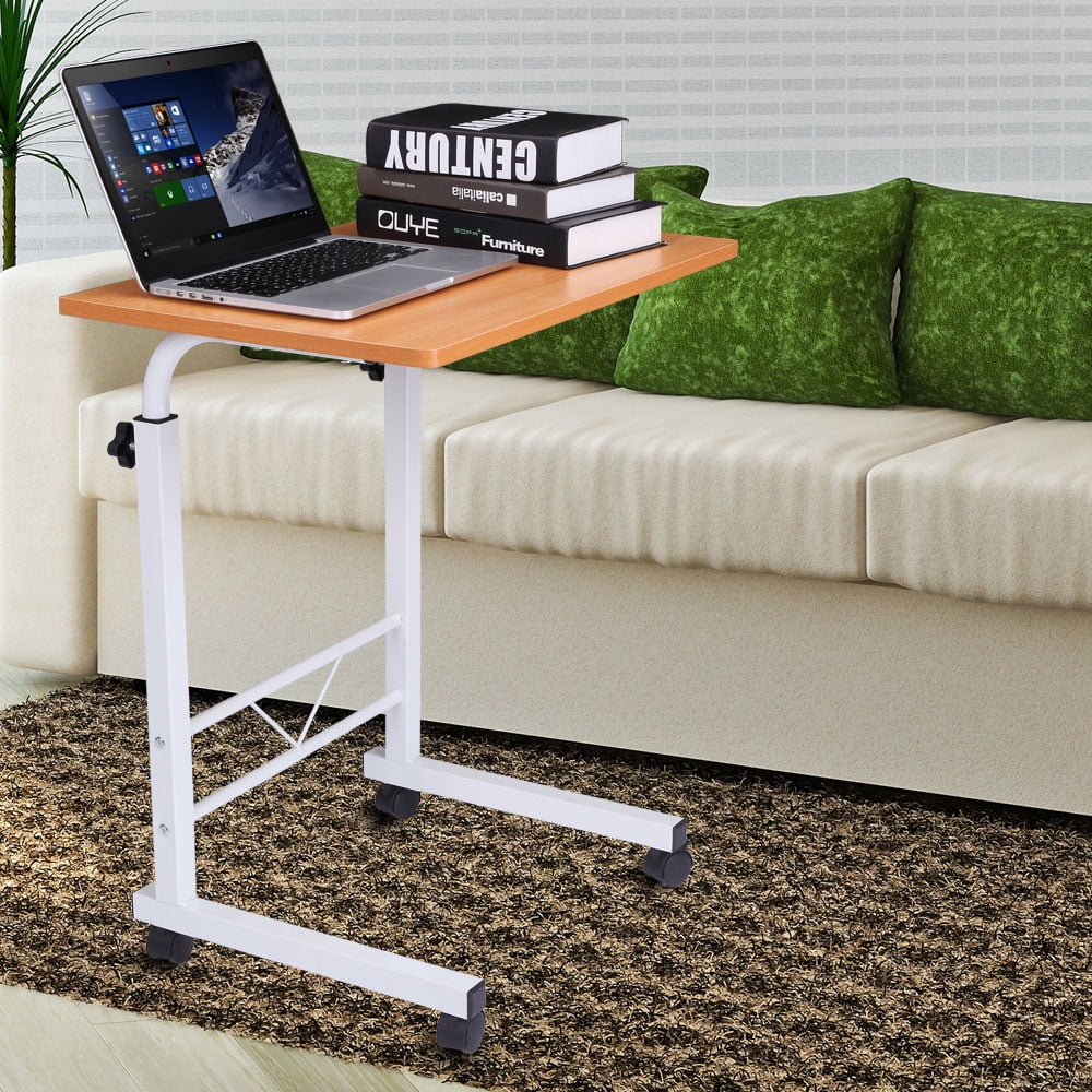 Veryke Side Table with Wheels, Laptop Desk for Bed Sofa, TV Tray