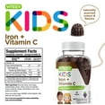 thumbnail image 3 of Viteey Iron Gummies for Kids with Vitamin C, Daily Iron Supplement, Grape Flavor, 120 Ct, 3 of 7