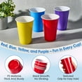 thumbnail image 4 of 200 Pack 16 oz Disposable Plastic Cups, Assorted Color Plastic Party Cups for Parties, Events, Game and BBQ, 4 of 8