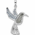 thumbnail image 4 of Sterling Silver Blk/White Rh-Plated Multicolor Cz Hummingbird Pendant (36.37 X 23.55) Made In China -Jewelry By Sweet Pea, 4 of 7
