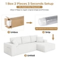 thumbnail image 3 of 108" Boneless Sofa Couch for Living Room, Neche L-Shaped Corduroy Sectional, White-Right, 3 of 5