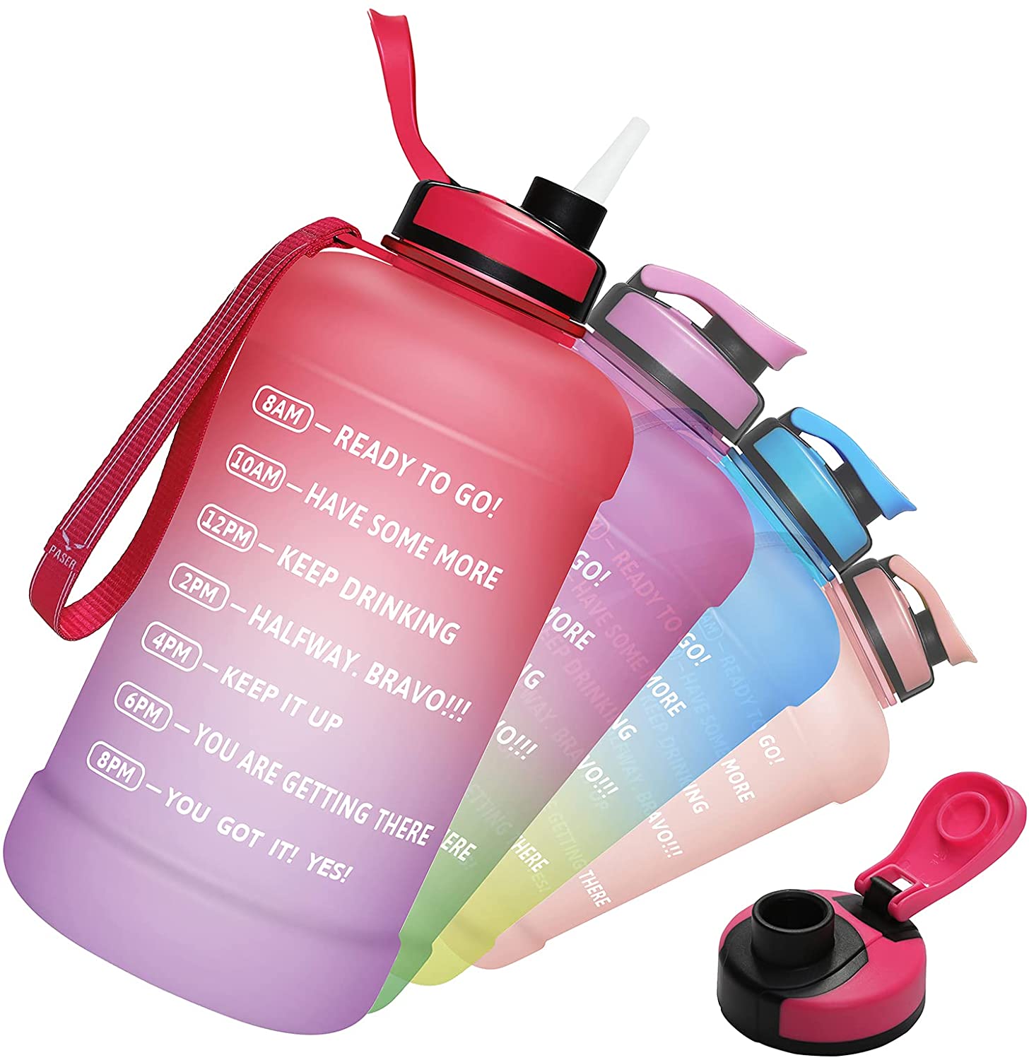 割り引き Paser Half Gallon 64oz Motivational Water Bottle With Time Marker Amp Straw L Kinderlandia Edu Co
