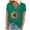 Green, variant on Wancir Women's V Neck T Shirts Casual Rolled Short Sleeve Side Split Summer Tops Loose Fit