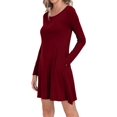 thumbnail image 4 of Aiyino Women's Long Sleeve Pocket Casual Loose T-Shirt Dress, 4 of 6