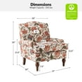 thumbnail image 3 of Upholstered Accent Chair Wide Back Armchair Lounge Foam Sofa Seating Flower Pattern & Removable Cushion for Home Living Room, 3 of 6