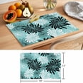 thumbnail image 6 of Teal Black Flowers Placemats Set of 4 Modern Abstract Blooms Floral Place Mats Indoor Wipeable Table Mats Washable Cloth Dining Table Placemats for Kitchen Holiday Party Home Decor 13x19 Inch, 6 of 9