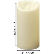 2 Pack Waterproof Outdoor Battery Operated Flameless Candles with Remote Timer Realistic Flickering Plastic Fake Electric LED Pillar for Home Garden Wedding Christmas Decor 3x6 Inches