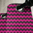 thumbnail image 2 of Ambesonne Teen Room Grommet Curtain Single Panel, Chevron Lines Curves, 50"x60", Magenta and Black, 2 of 5