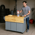 thumbnail image 5 of Homy Casa Rolling Garage Storage Cabinet with Drop-Leaf Worktop, Adjustable Shelves, Blue, 5 of 8