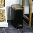 thumbnail image 3 of Acento 1.3 gal., Curved Rectangular Soft Close Premium Pedal Waste Bin Bedroom, Bathroom, Home and Office, Step On Trash Can, Matte Black Gold, 3 of 11