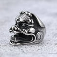 thumbnail image 4 of PAMTIER Men's Women's Stainless Steel Personalized Vintage Punk Beast Kirin Biker Ring Silver Black Size 12, 4 of 5