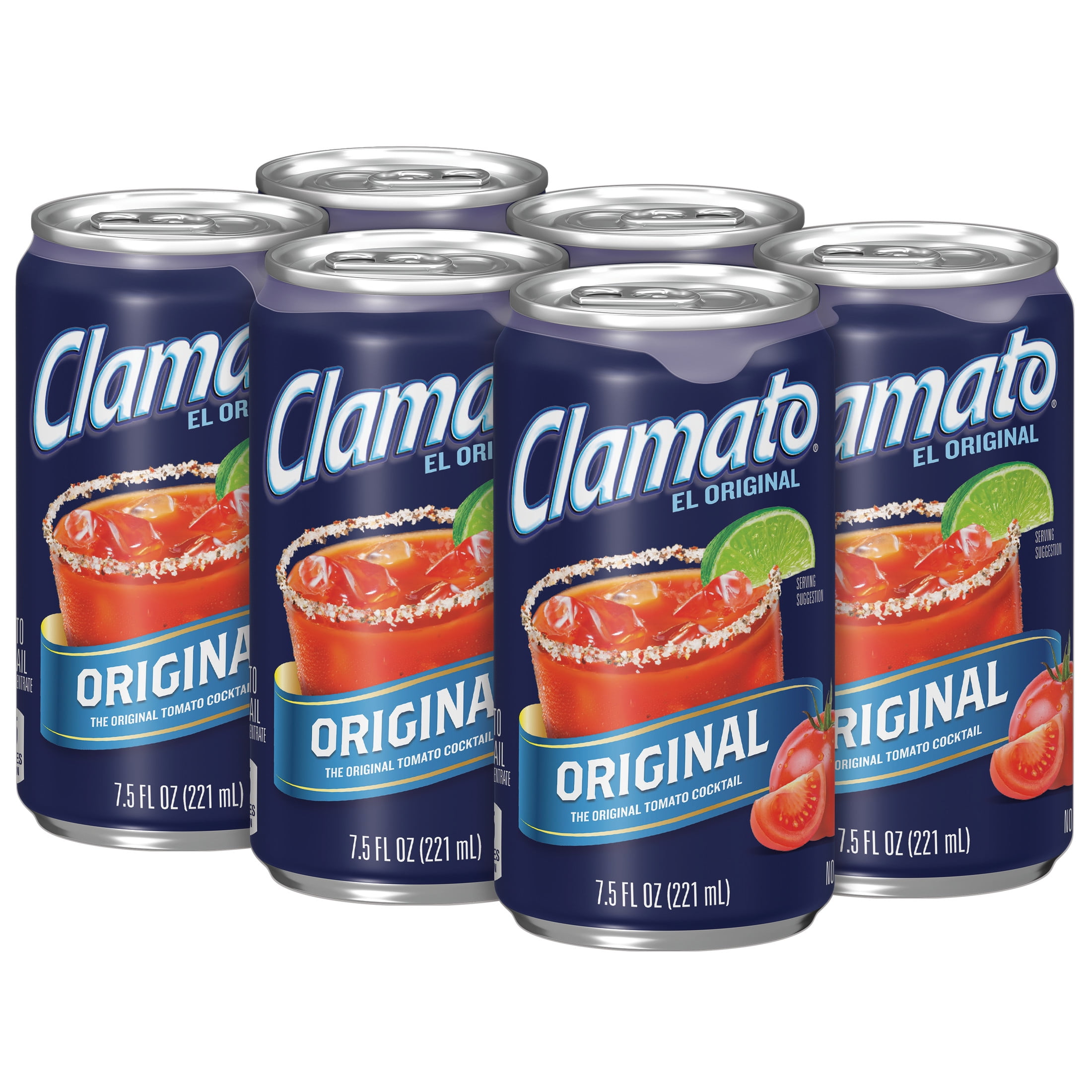 Clamato Original Tomato Cocktail, 7.5 fl oz cans, 6 pack