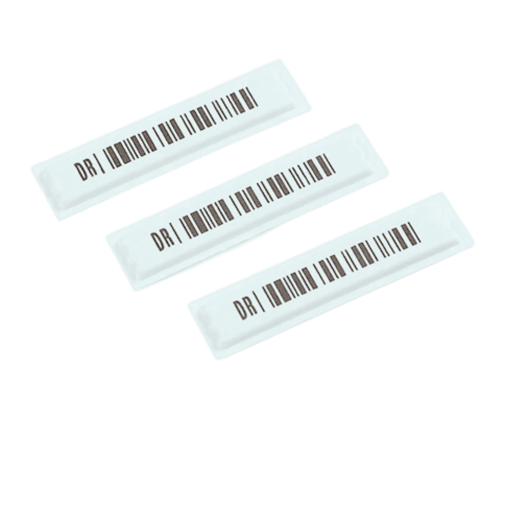 AM 58kHz Security Tags with Barcode 5000 Pcs Security Labels Compatible with 58kHz EAS System Retail Anti-Theft Equipment