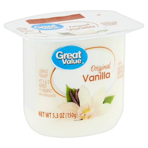Great Value Original Vanilla Lowfat Yogurt, 5.3 oz