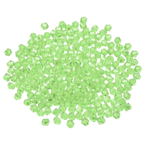 Uxcell 100pcs 8mm Bicone Glass Crystal Beads, Faceted Beads Light Green